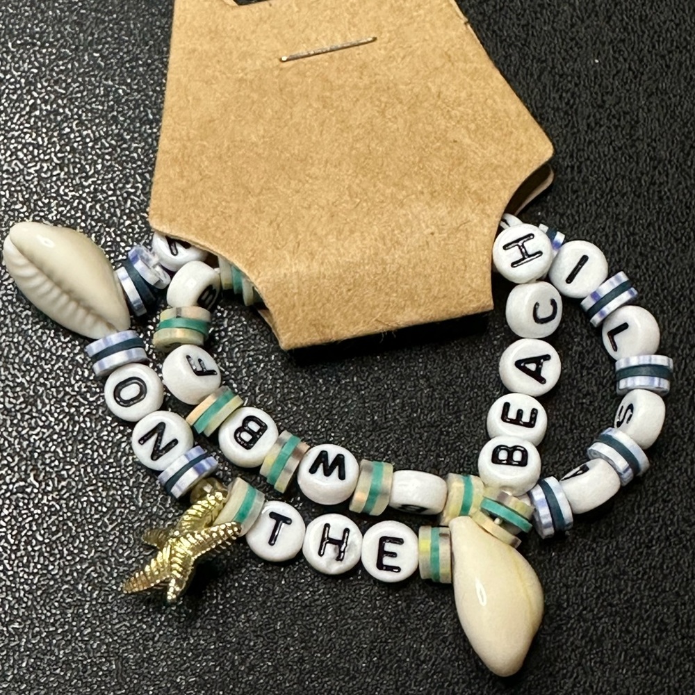 Taylor Swift Eras Tour stretchy handmade friendship bracelet Snow On The Beach